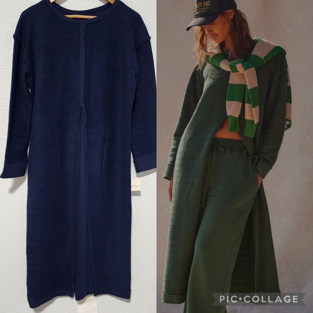 Free People Violet Sweatshirt  Dress Top Relaxed Oversized XS Boho NWT
